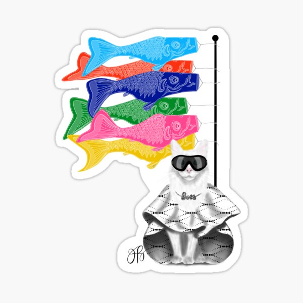 Boss Babe Windsock Fish Sticker