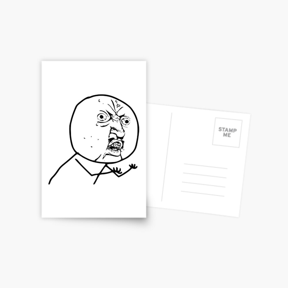 SAD TROLL FACE  Postcard for Sale by Abusive-materia