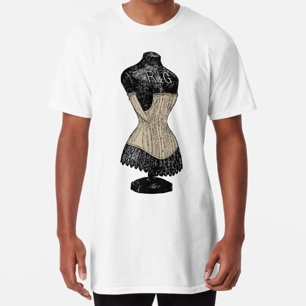 Vintage Corset | Victorian Corset | Corset on Dress Form | Long T-Shirt