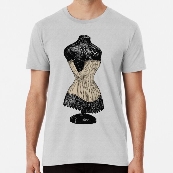 Vintage Corset | Victorian Corset | Corset on Dress Form | Premium T-Shirt