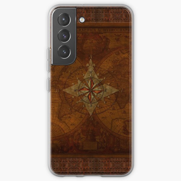 Steampunk Compass Rose & Antique Map Samsung Galaxy Soft Case