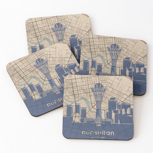 Item preview, Map + Silhouette | Nur-Sultan designed and sold by CPTVDesign.