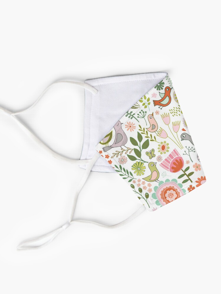 Alternate view of Birds and Blooms - Springtime - Pretty Floral Bird Pattern by Cecca Designs Mask