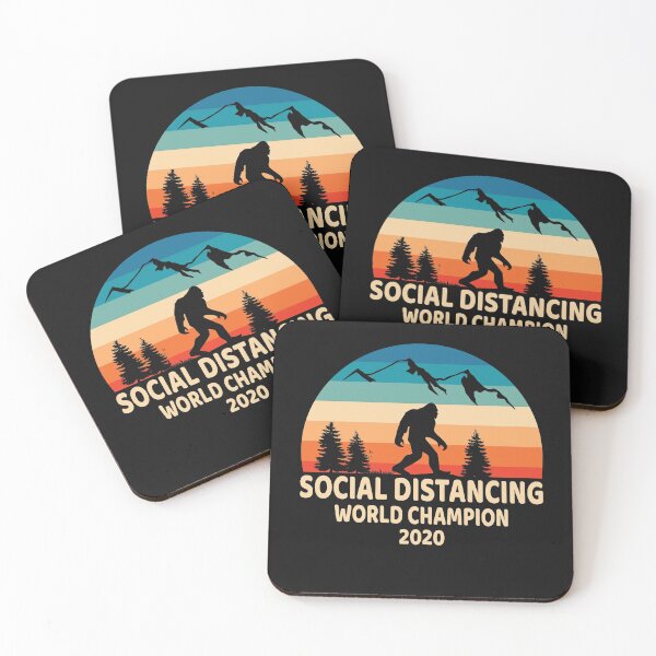 Item preview, Bigfoot Social Distancing World Champion 2020, Funny Retro Bigfoot Hide & Seek Quarantine Buddies Gift designed and sold by PrintOfi.