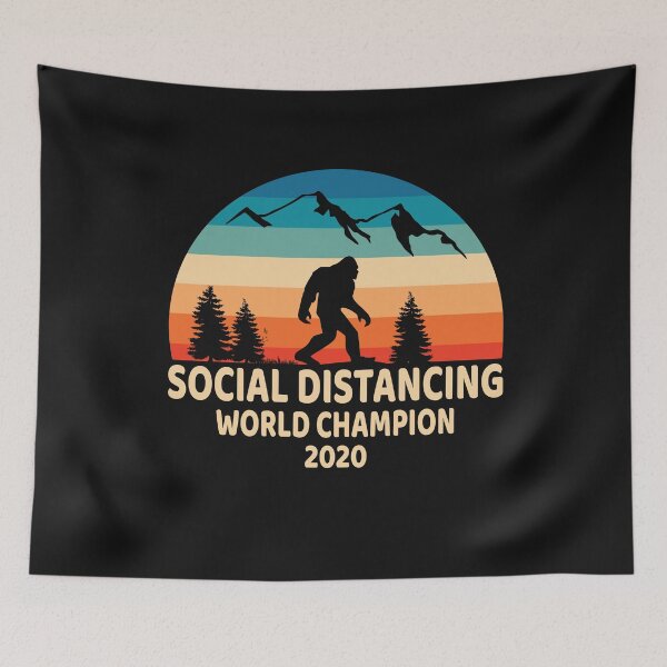 Item preview, Bigfoot Social Distancing World Champion 2020, Funny Retro Bigfoot Hide & Seek Quarantine Buddies Gift designed and sold by PrintOfi.