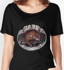 <º))))>< BASS FISHING TEE SHIRT <º))))>< Women's Relaxed Fit T-Shirt