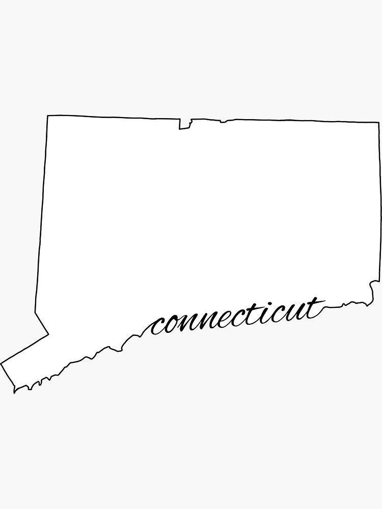 connecticut-state-outline-sticker-sticker-for-sale-by-joshsprague112