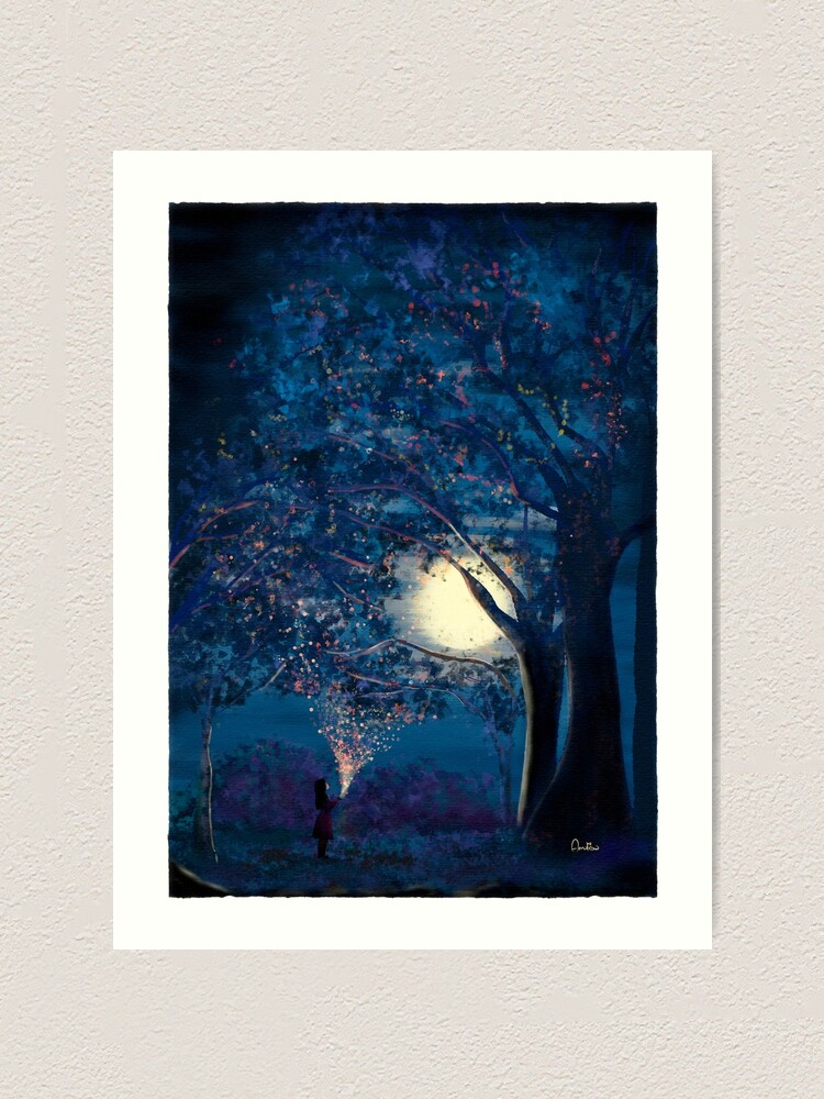 Alternate view of Moonlit Enchanted Woods by Annalisa Amato Art Print