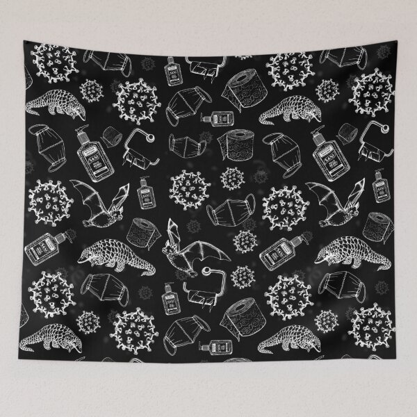 Item preview, Covid-19 Black & White Souvenir Pattern  designed and sold by OneHorn.