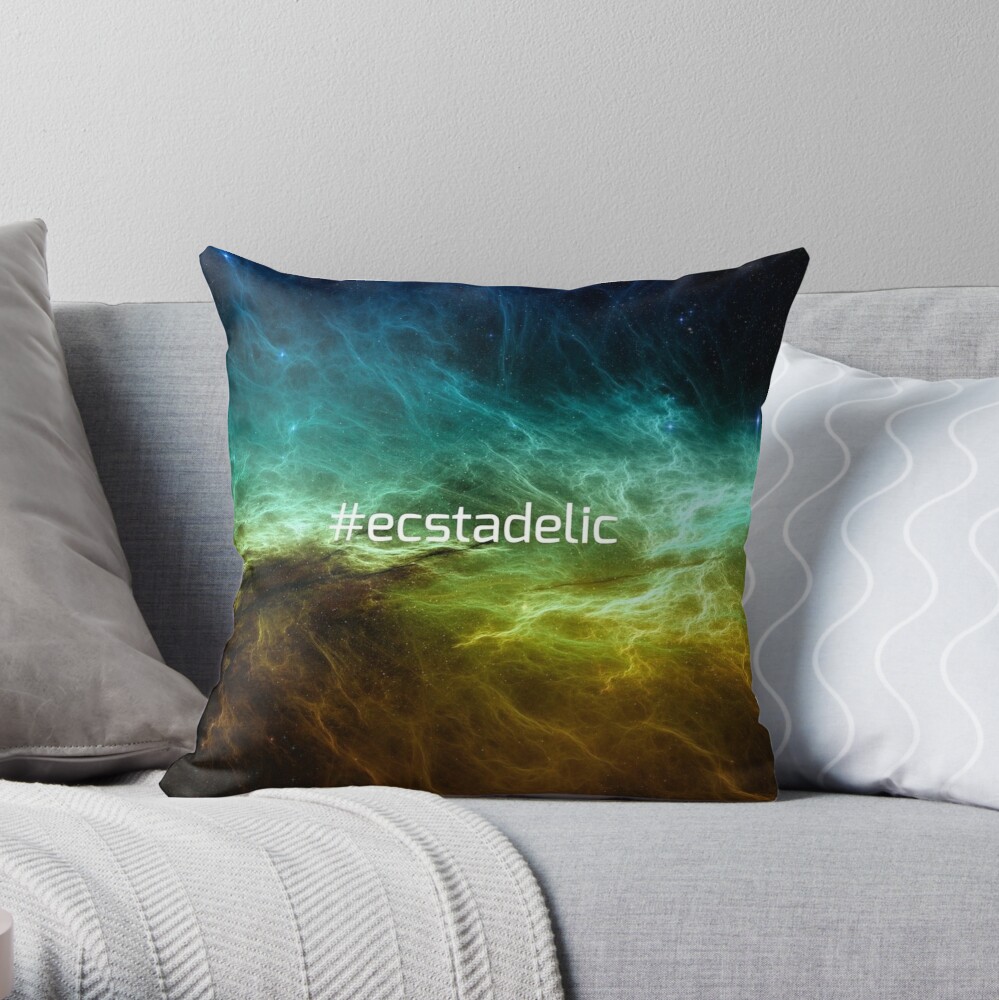 #ecstadelic Throw Pillow
