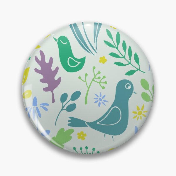 Papercut Meadow - light - pretty floral bird pattern by Cecca Designs Pin
