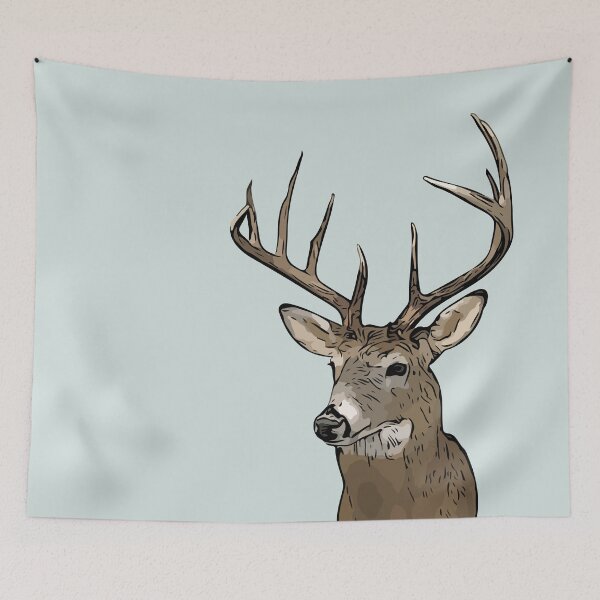 Item preview, Whitetail Big Buck Illustrated Deer Head Wall Mount  designed and sold by CynthiaCharlene.