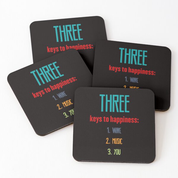 Item preview, " Three keys to happiness: wine, music, you"" designed and sold by Balasoiu Claudia.