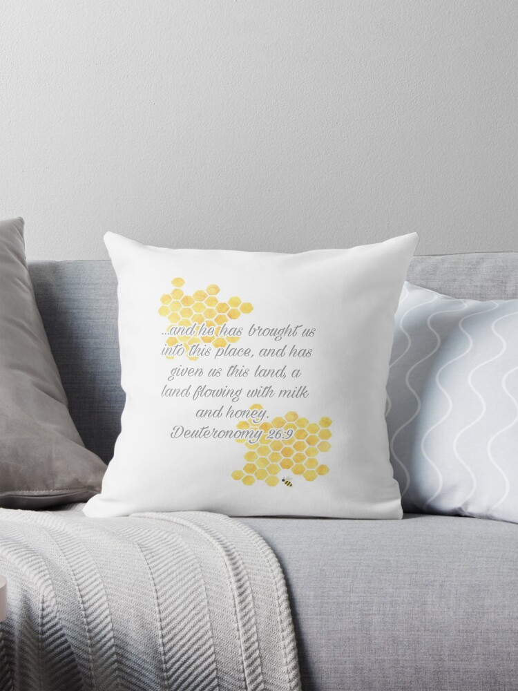 To A Land Flowing With Milk And Honey {Cushion Cover} To A Land Flowing With Milk And Honey {Cushion Cover}