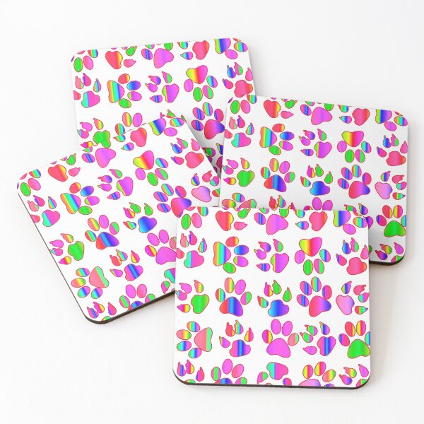 Item preview, Rainbow Paw Prints colourful animal paws design designed and sold by luvvvvvit.