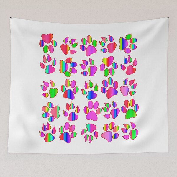 Item preview, Rainbow Paw Prints colourful animal paws design designed and sold by luvvvvvit.
