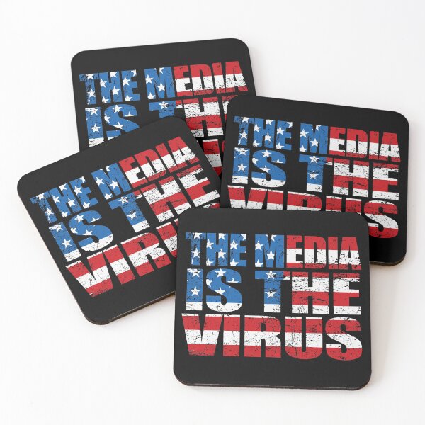Item preview, The Media is the Virus tshirt US Flag America Trump 2020 designed and sold by PokerFace420.