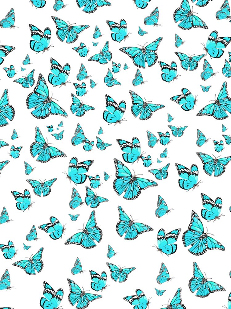 Blue Aesthetic Butterfly Background 