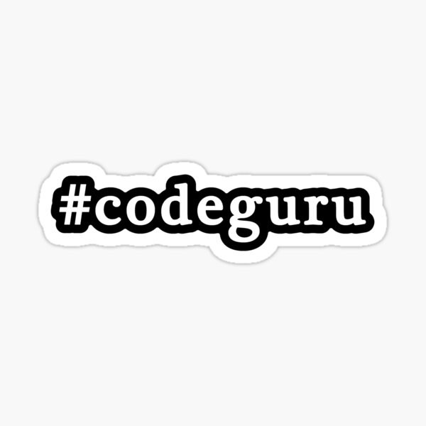 "Code Guru Hashtag Black & White" Sticker by graphix Redbubble