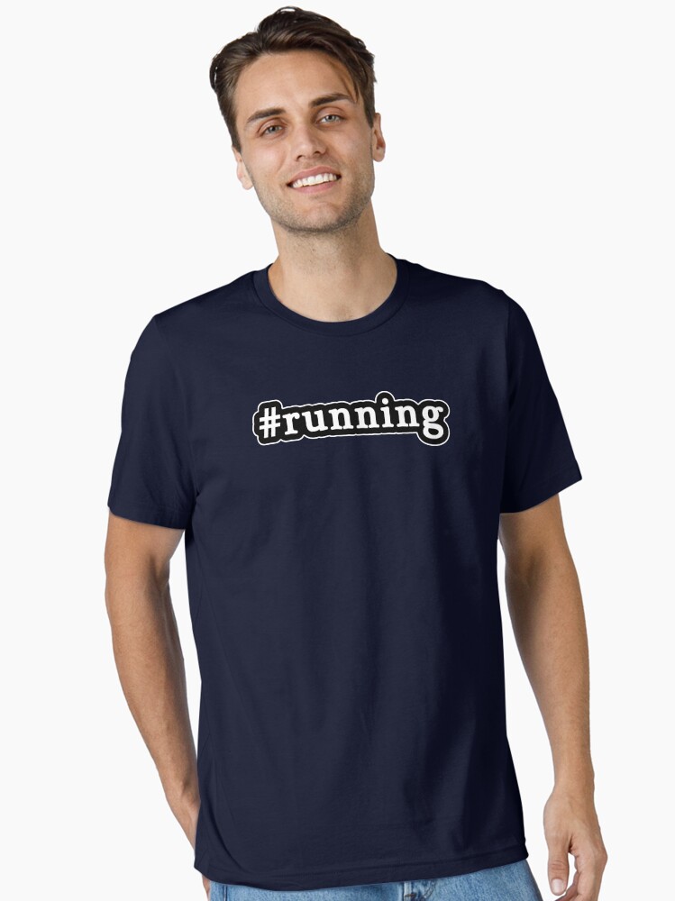 Running Hashtag Black White Essential T-Shirt