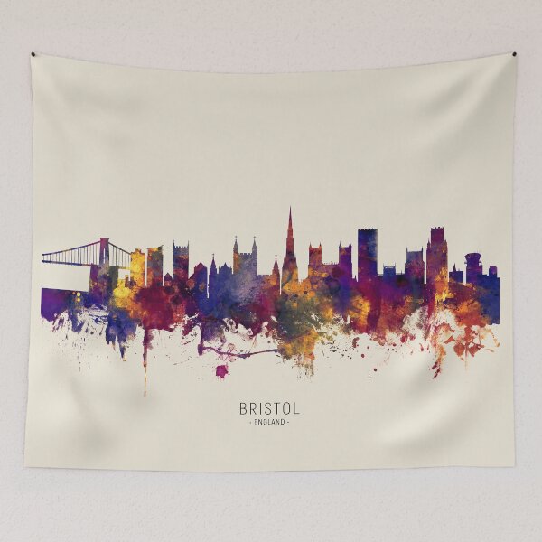 Aperçu de l'œuvre Bristol England Skyline créée et vendue par ArtPrints.