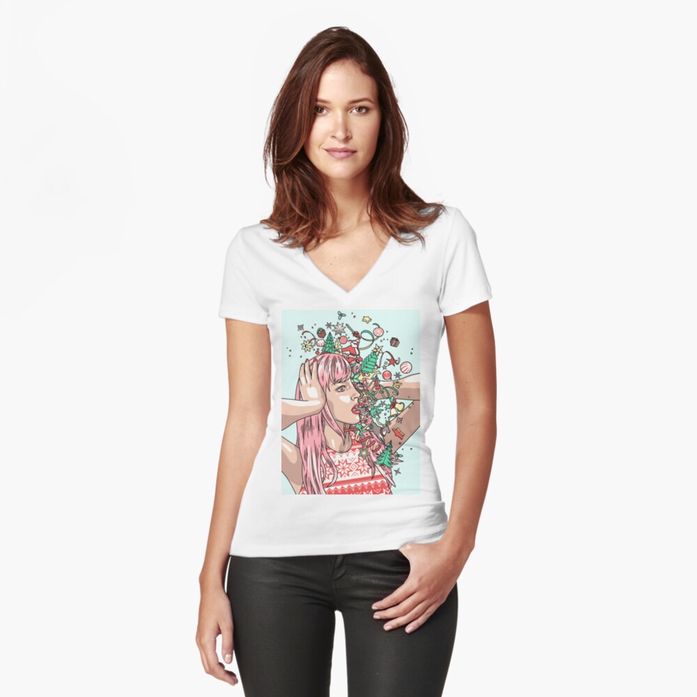Item preview, Fitted V-Neck T-Shirt designed and sold by rossmurray.