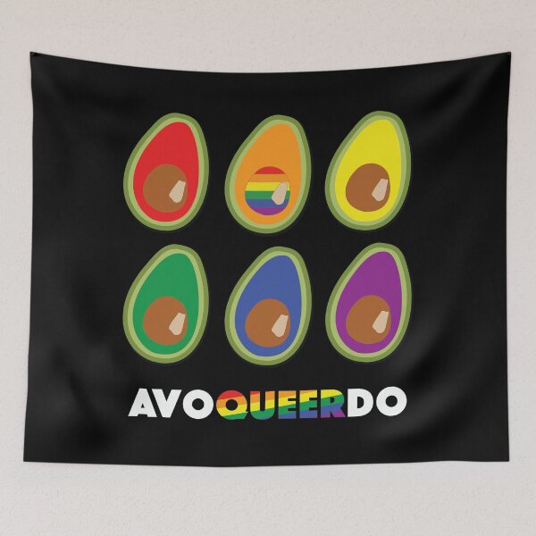 Item preview, Avocado queer pride rainbow designed and sold by bittergodart.