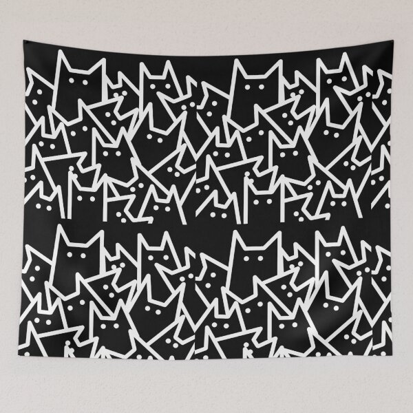Item preview, Lots Of Simple White Line Cats  designed and sold by Ella's  Doodles And Designs.