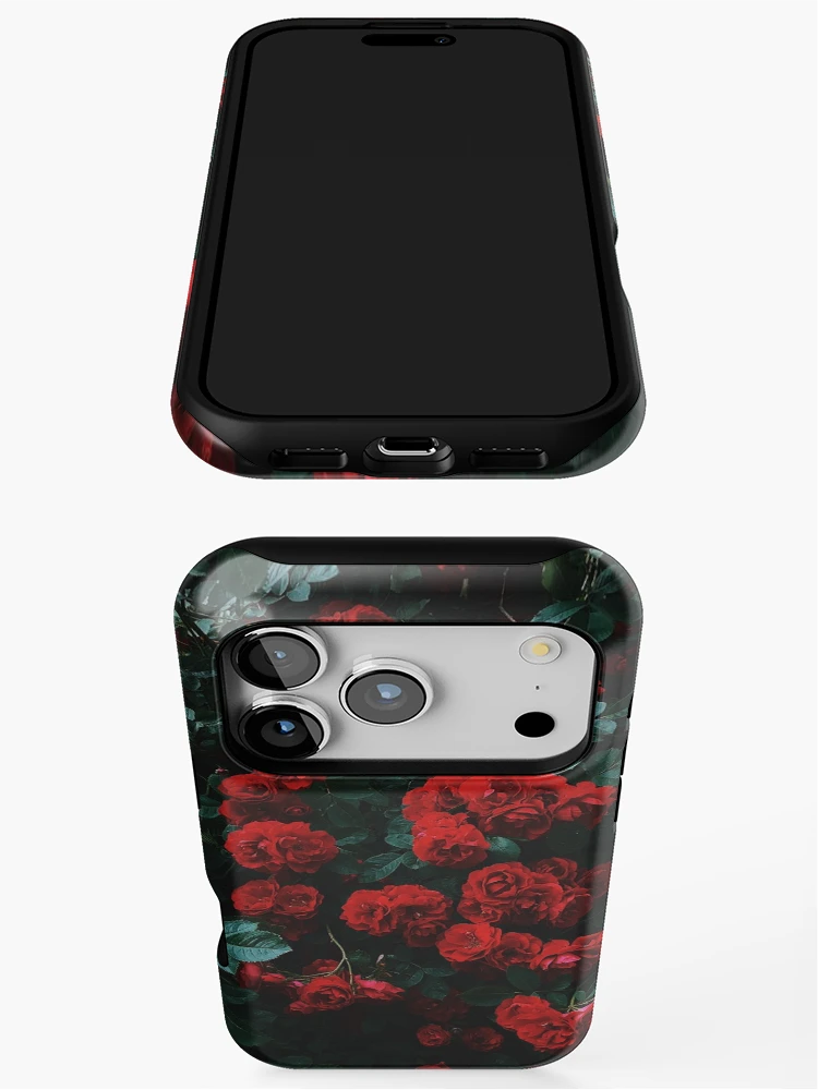 Thumbnail 3 of 4, iPhone Case, Red Roses Floral Pattern designed and sold by Rakesh Murugan.
