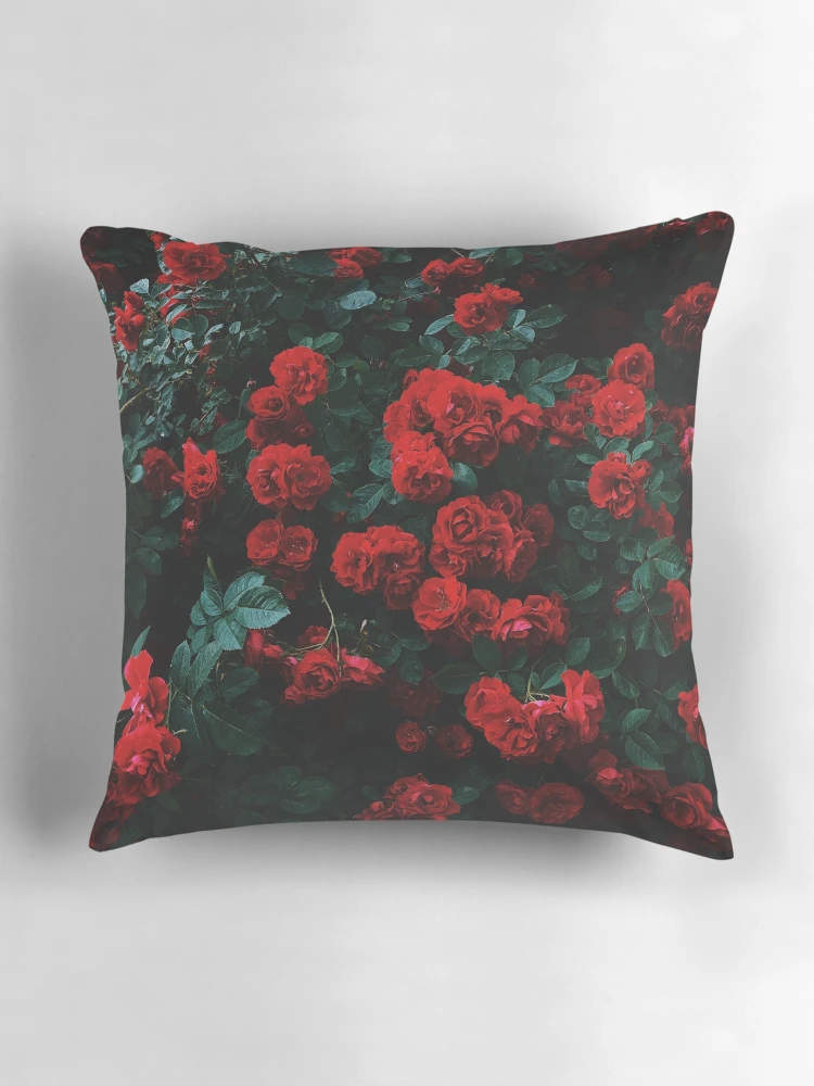 Thumbnail 3 of 4, Pillow, Red Roses Floral Pattern designed and sold by Rakesh Murugan.