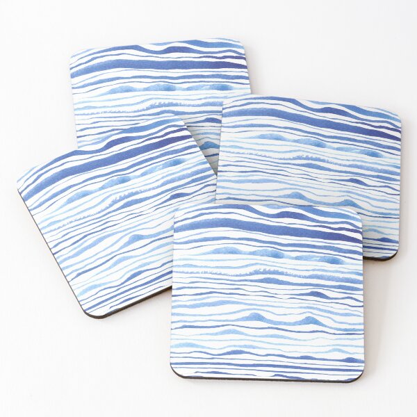 Item preview,  blue lines in watercolor designed and sold by sadiesavesit.
