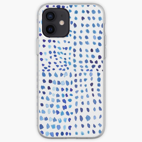 Blue Watercolor Dots iPhone Soft Case