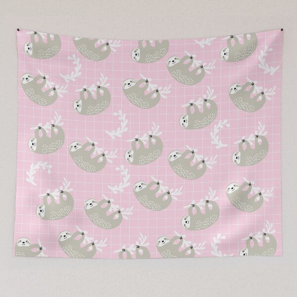 Item preview, Cute Sloth Print on Pink Background designed and sold by kapotka.