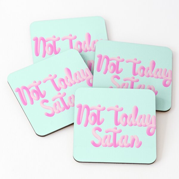 Item preview, Not today Satan. Pink text. designed and sold by enriquepma.