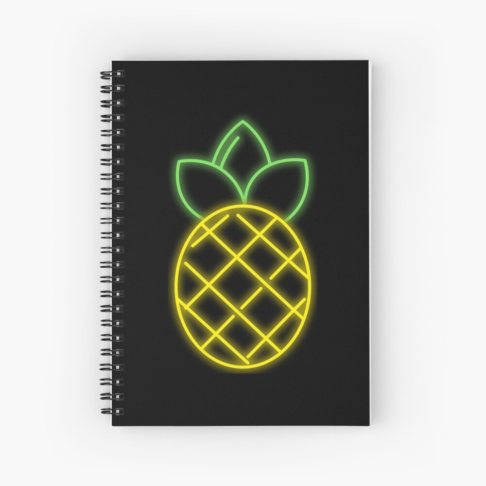 Hawaiian Pineapple Tropical Neon Spiral Notebook Spiral Notebook
