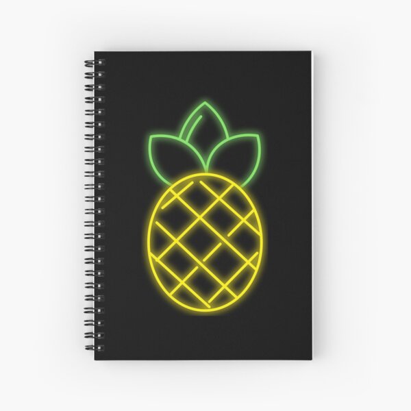 Hawaiian Pineapple Tropical Neon Spiral Notebook Spiral Notebook