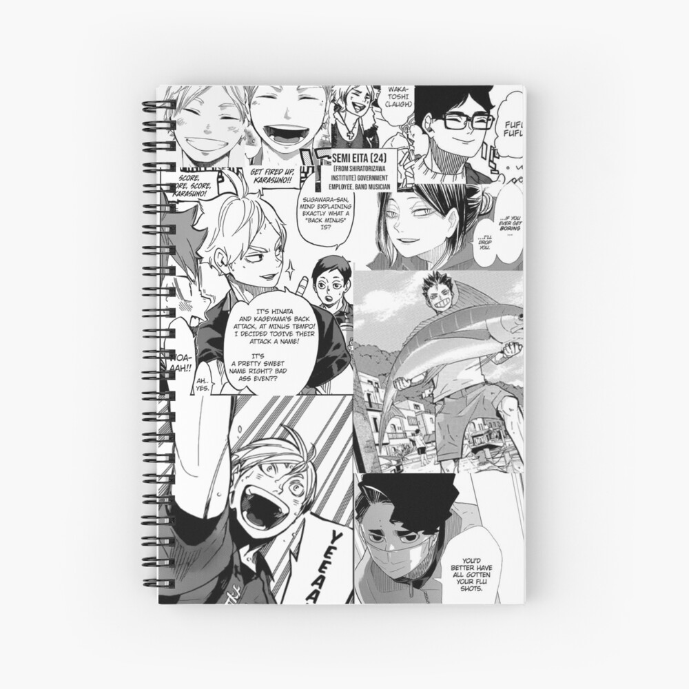 Haikyuu Manga Panels Spiral Notebook By Cutelilwaifu Redbubble