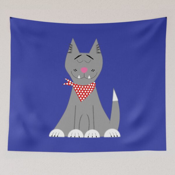 Item preview, Grey dog with spotty bandana designed and sold by Fluffpotsdesign.