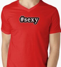 Sexy - Hashtag - Black & White Men's V-Neck T-Shirt