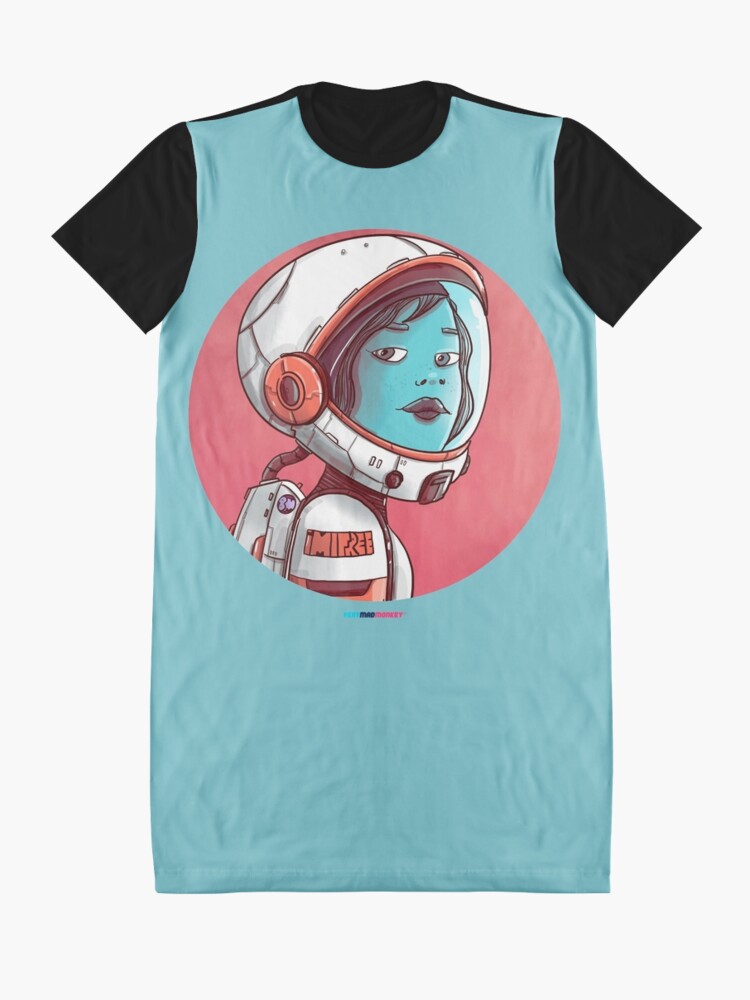 Vista alternativa de Vestido camiseta Space Girl by Fran Ferriz