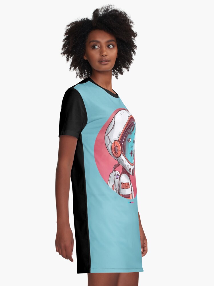 Vista alternativa de Vestido camiseta Space Girl by Fran Ferriz