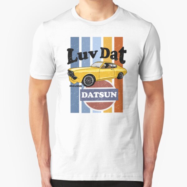 Luv Dat Datsun Vintage Stripes - light Background Slim Fit T-Shirt