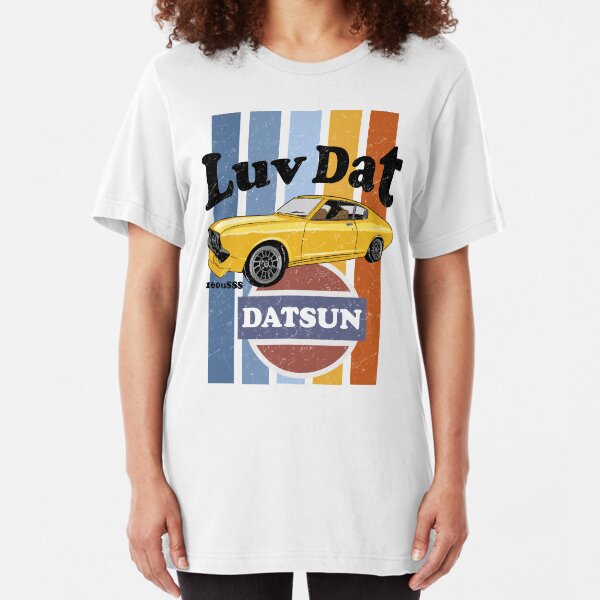 Luv Dat Datsun Vintage Stripes - light Background Slim Fit T-Shirt