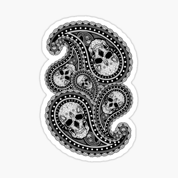 Skull Paisley V3 Sticker