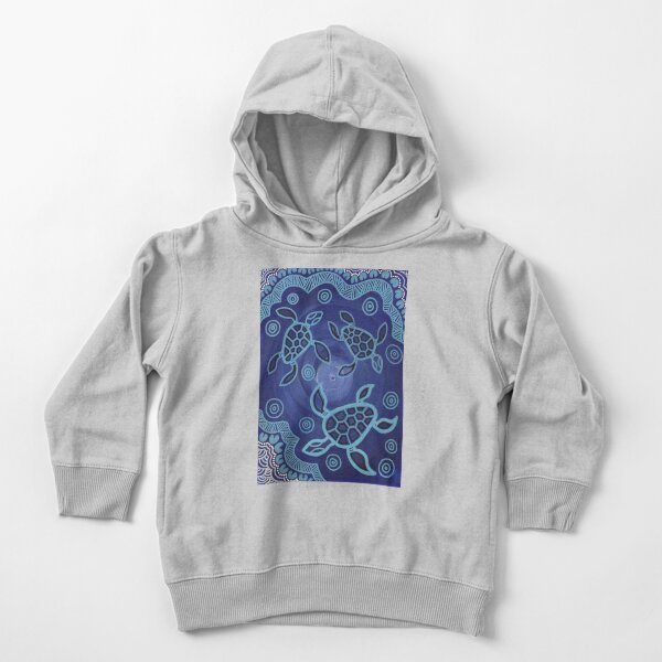 Authentic Aboriginal Art - Sea Turtles Toddler Pullover Hoodie