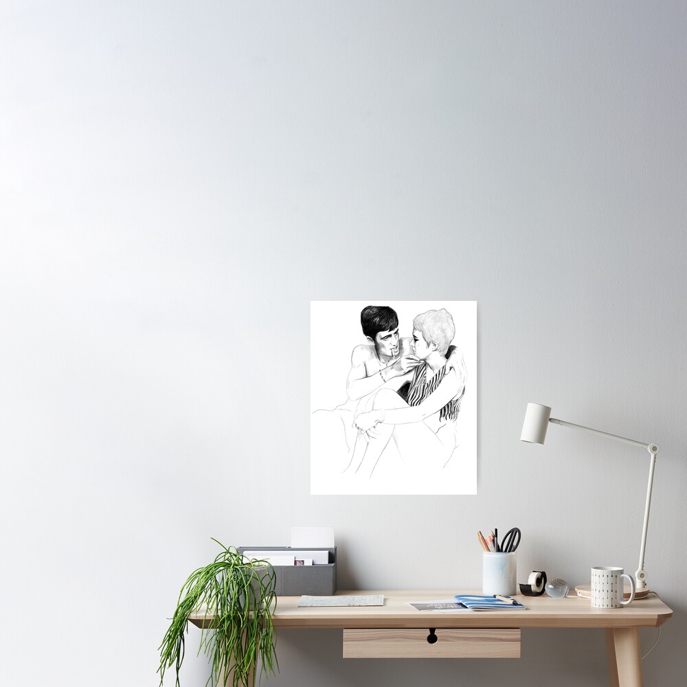 Breathless A Bout De Souffle Illustrated Movie Still Poster By Justinelecouffe Redbubble