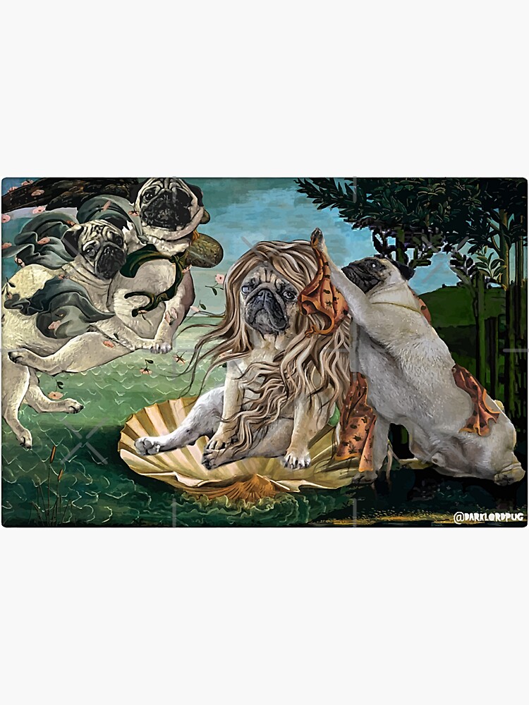 The Birth of Venus Pug by darklordpug