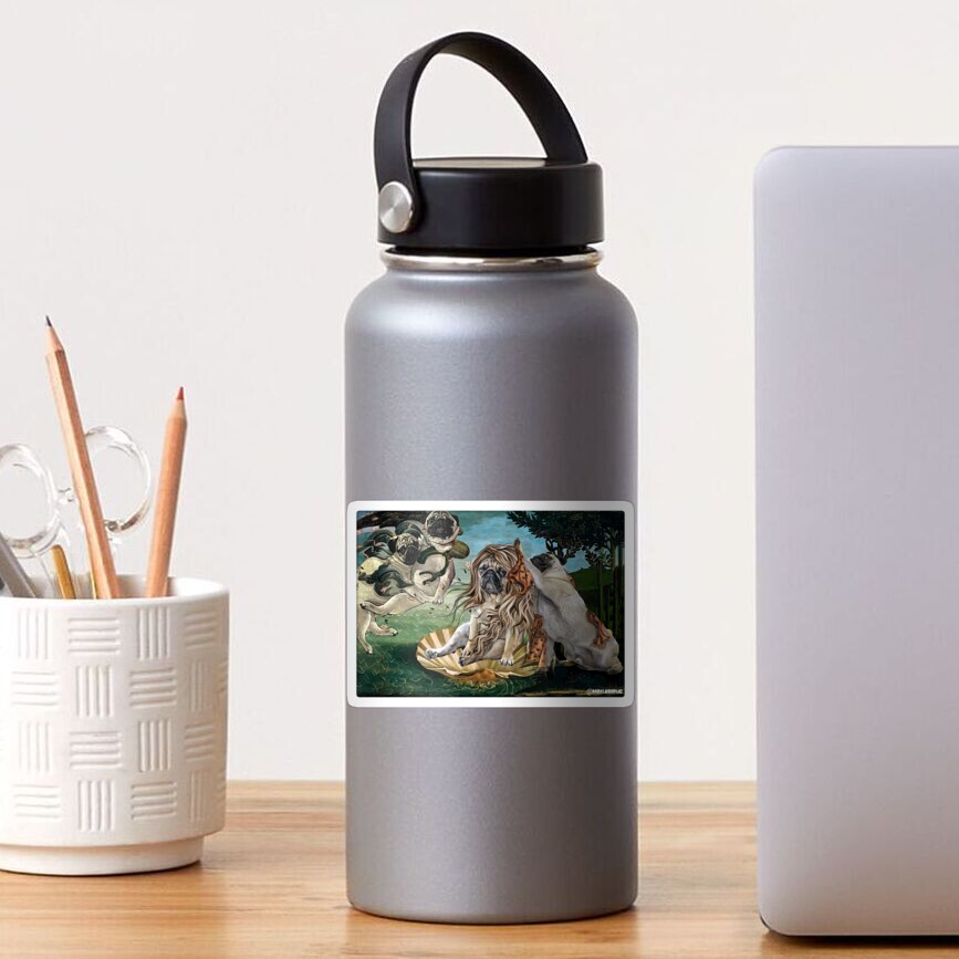 The Birth of Venus Pug Sticker