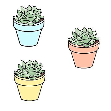 Artwork thumbnail, Pack of pastel succulents by Pastel-PaletteD