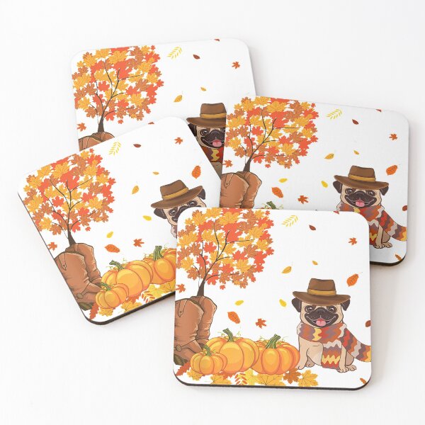 Item preview, Pug leaf autumn pumpkin orange love dog designed and sold by linhkaphung.